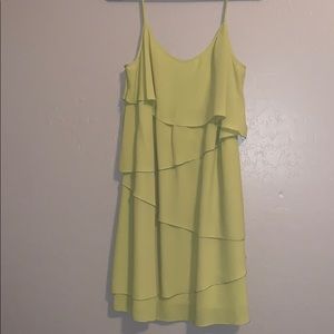 BCBG Light green ruffle dress.